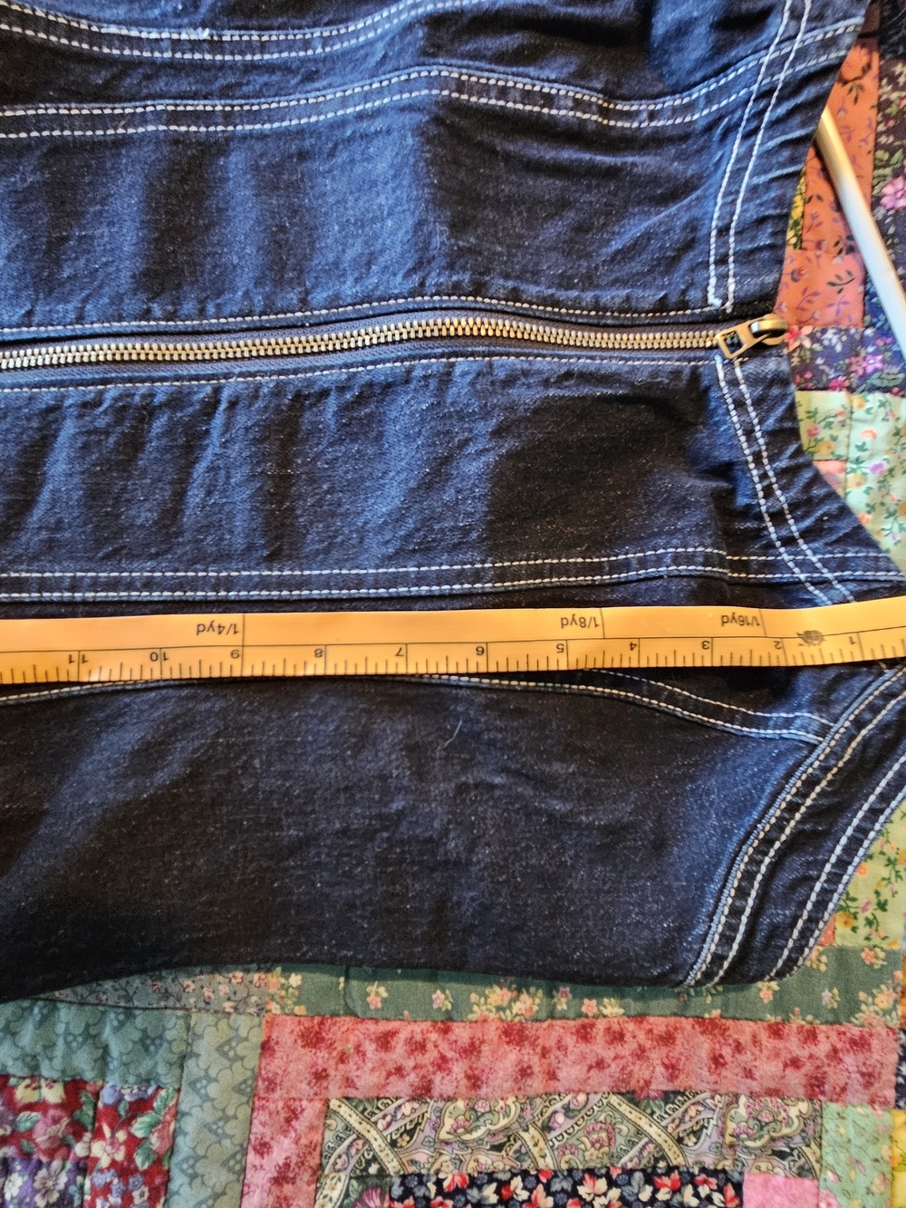 Pilcro Denim Halter Zip-Front Tank Top in Dark Blue - Picture 6 of 6